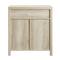 Walker Edison White Oak Farmhouse Barn Door Accent Cabinet